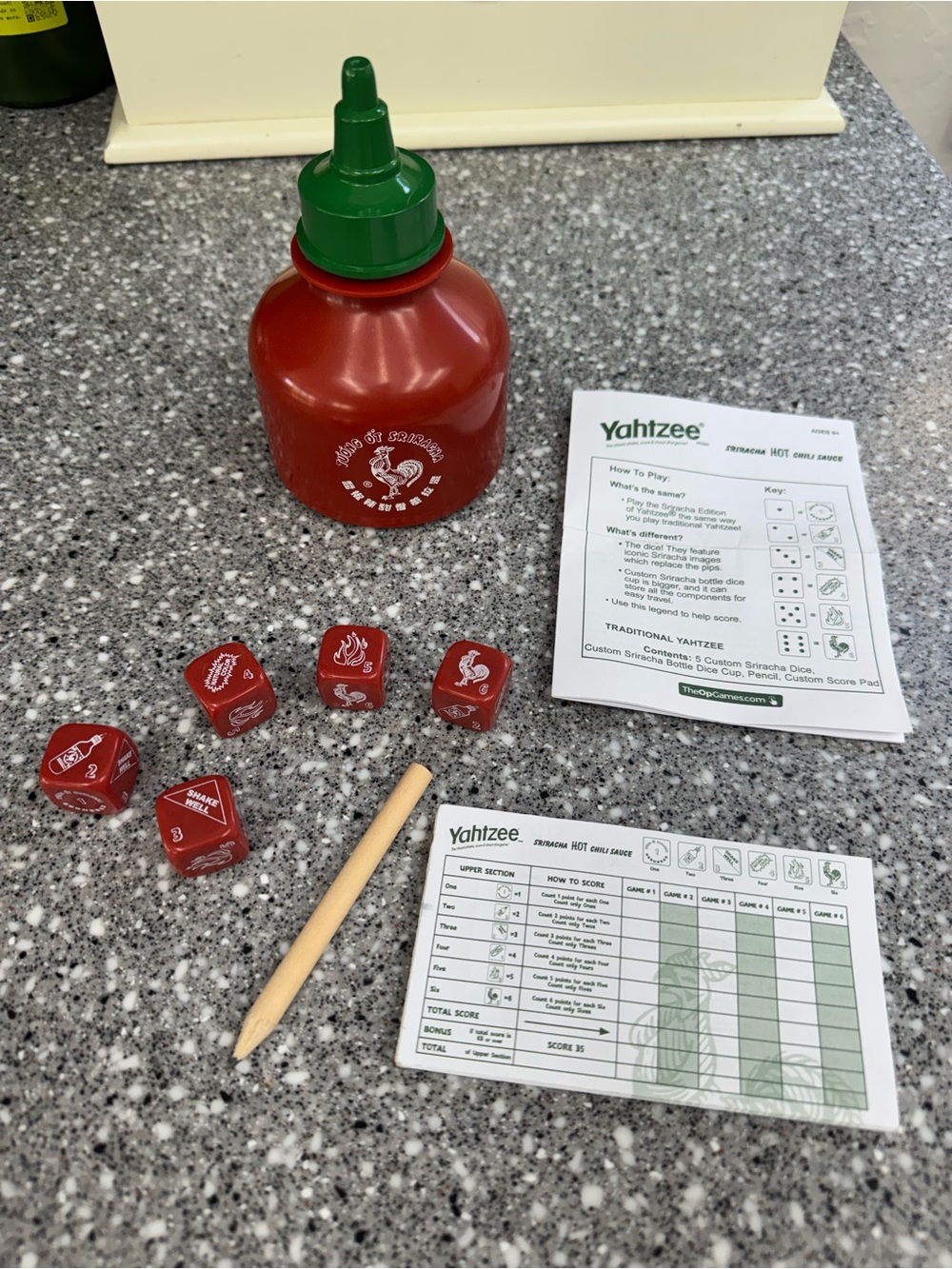 Sriracha Limited Edition Yahtzee Game 🎲